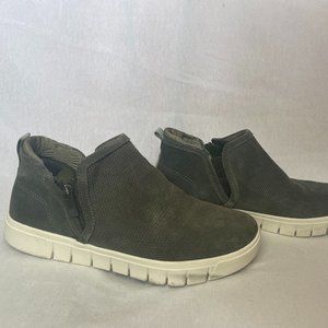 Ryka Hensley Perforated Leather High Top Zip Sneaker 8W Taupe $90